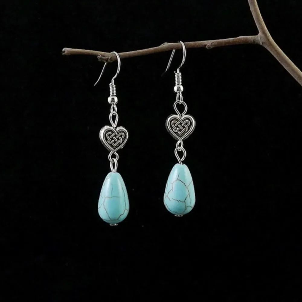 TurquoiseβHeartβEarringsΒ NWTβ